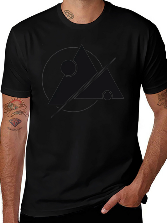 Camiseta Negra Minimalista con Diseño Abstracto