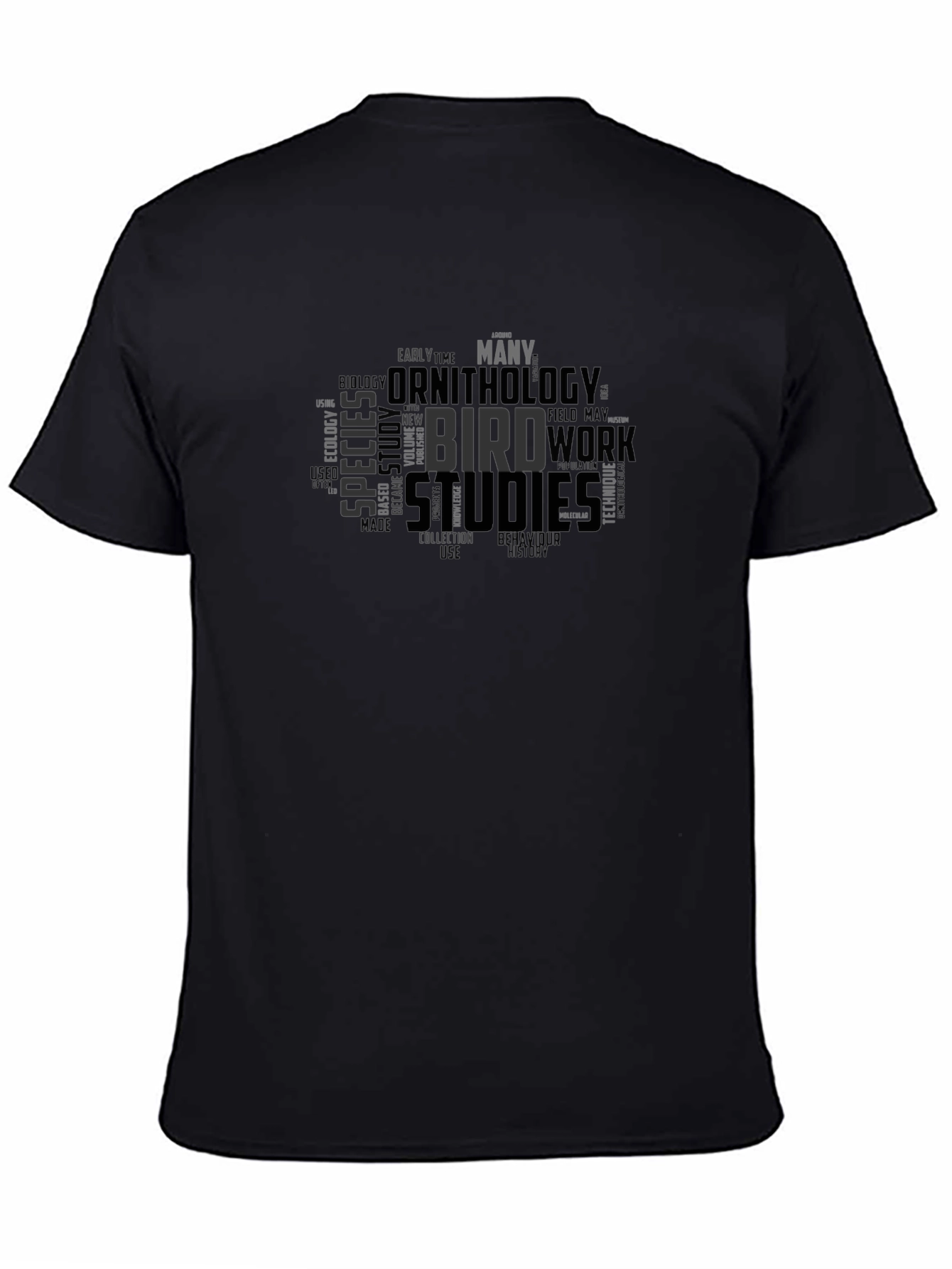 Camiseta Negra Ornitología Estudios de Aves