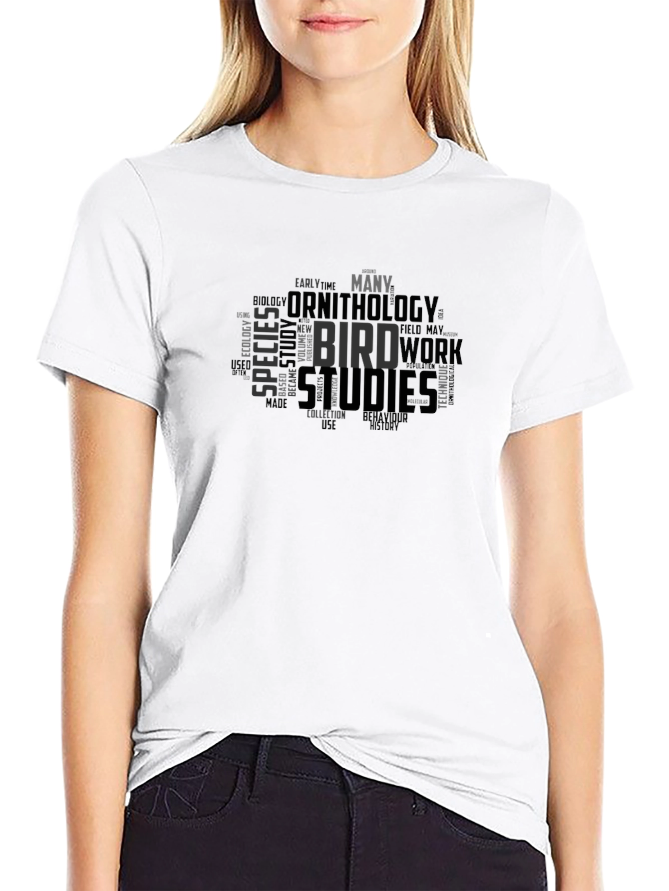 Camiseta Negra Ornitología Estudios de Aves