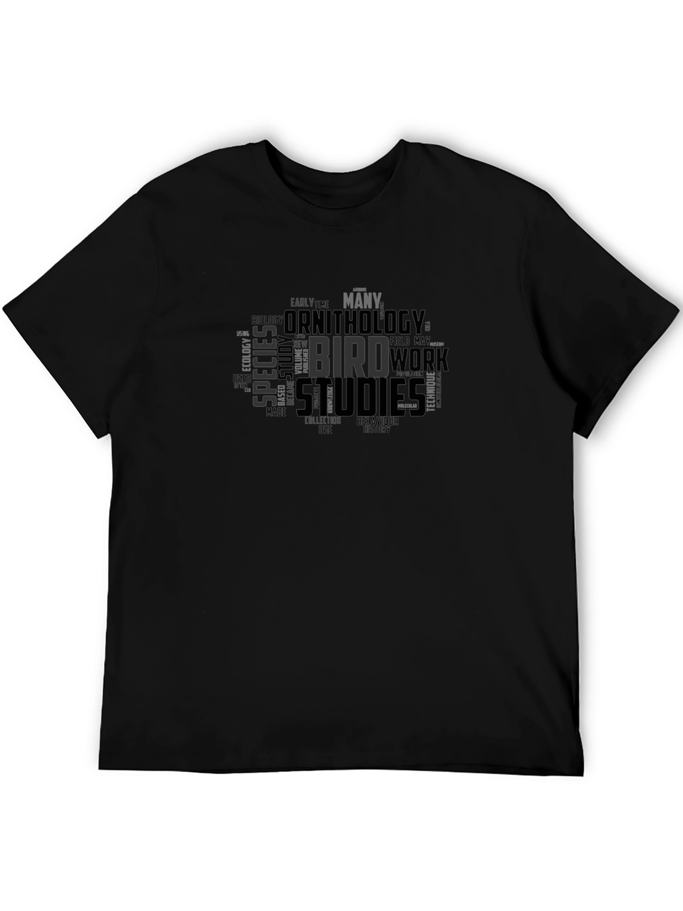 Camiseta Negra Ornitología Estudios de Aves