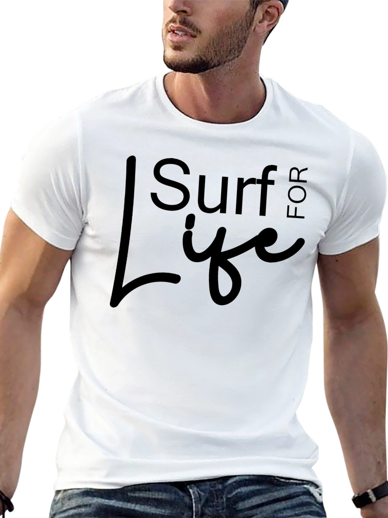 Camiseta Negra Surf for Life Casual