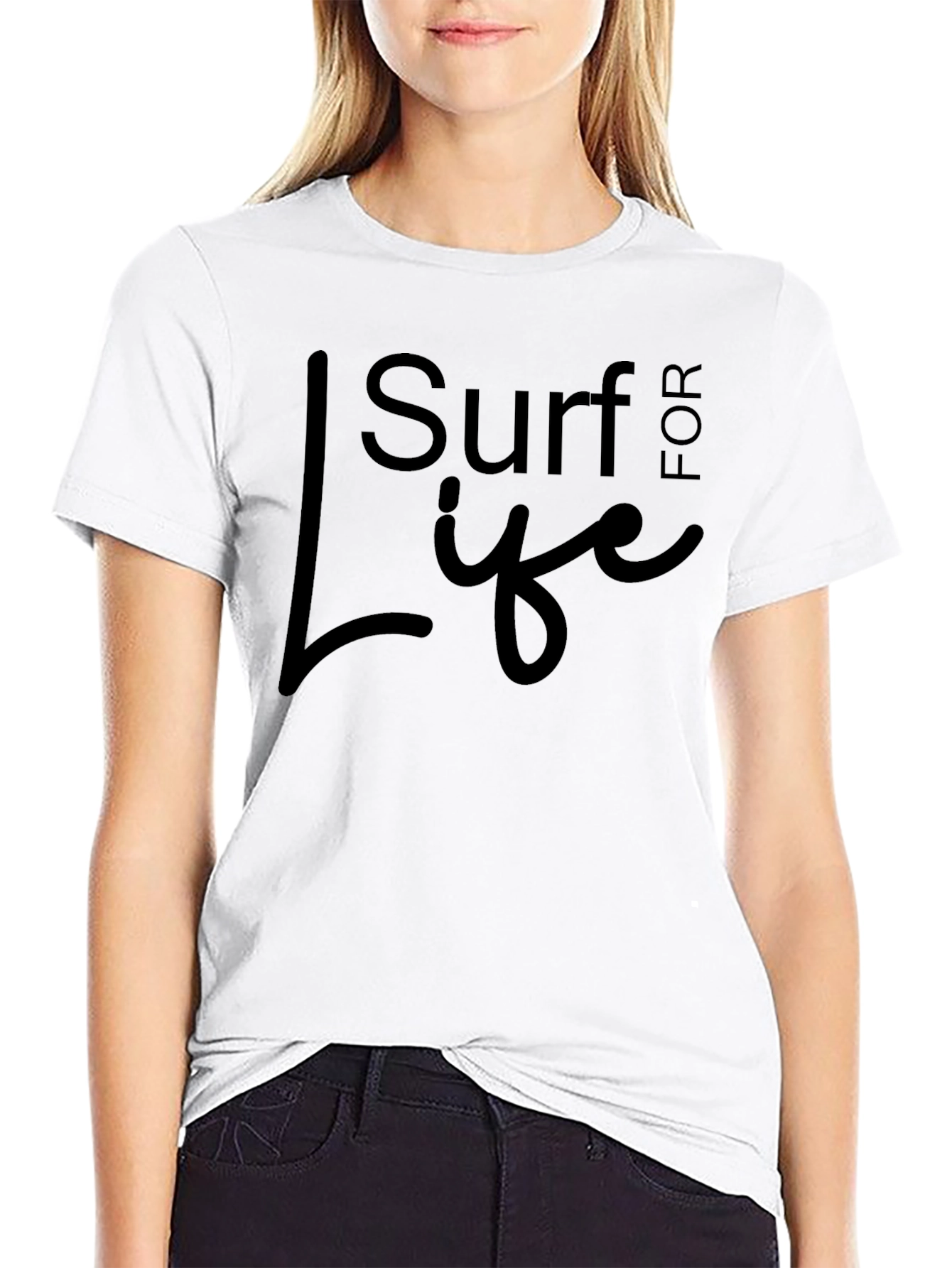 Camiseta Negra Surf for Life Casual