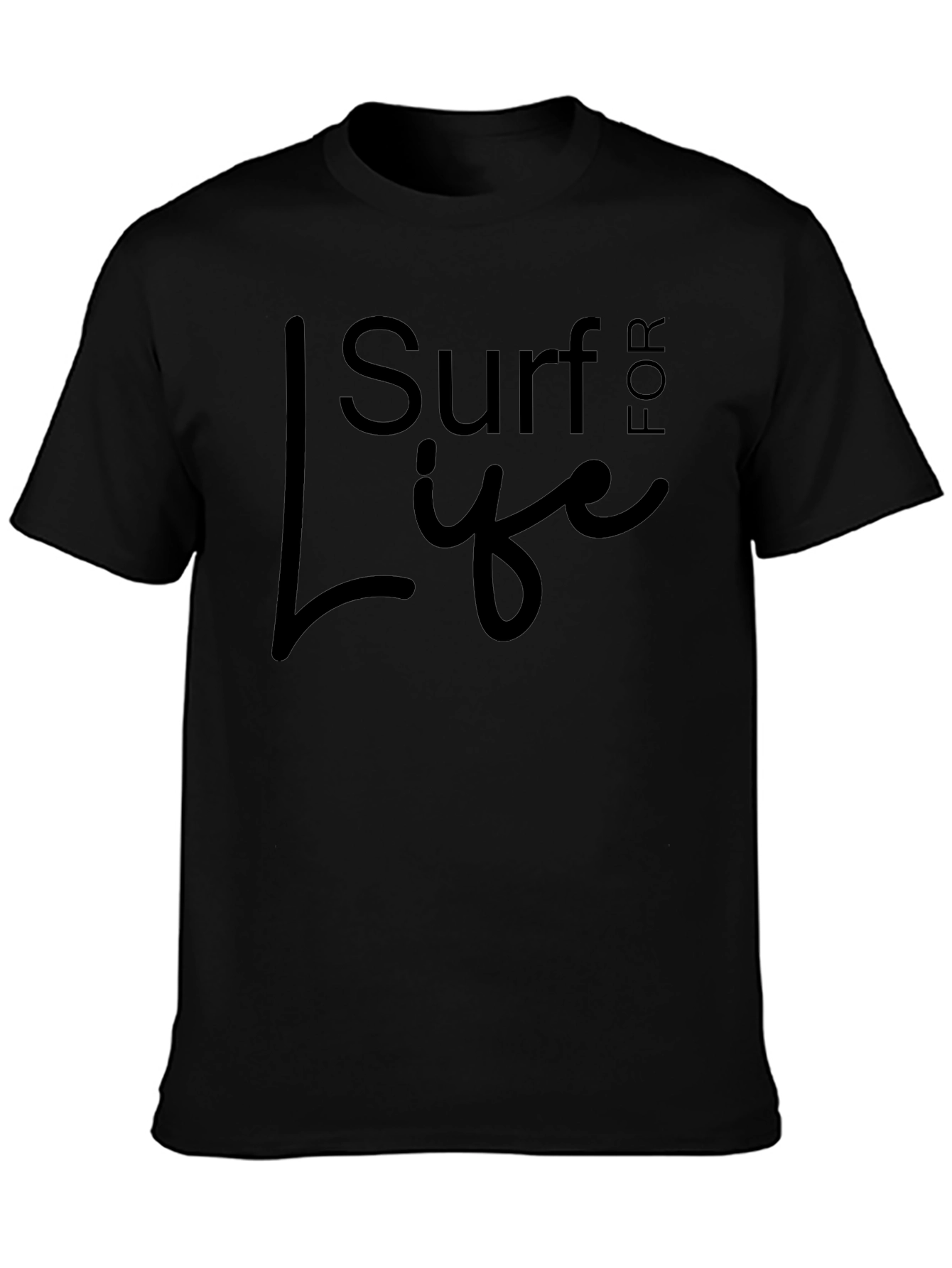 Camiseta Negra Surf for Life Casual