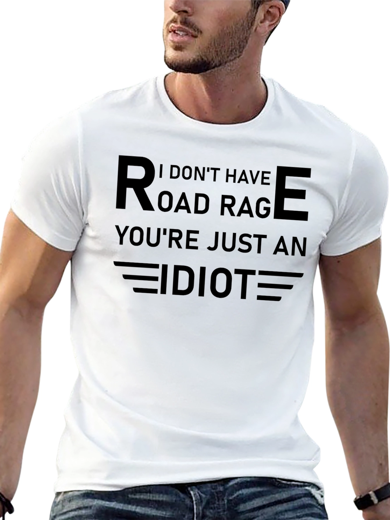 Camiseta Hombre - Sin Rabia Vial Solo Idiotas!