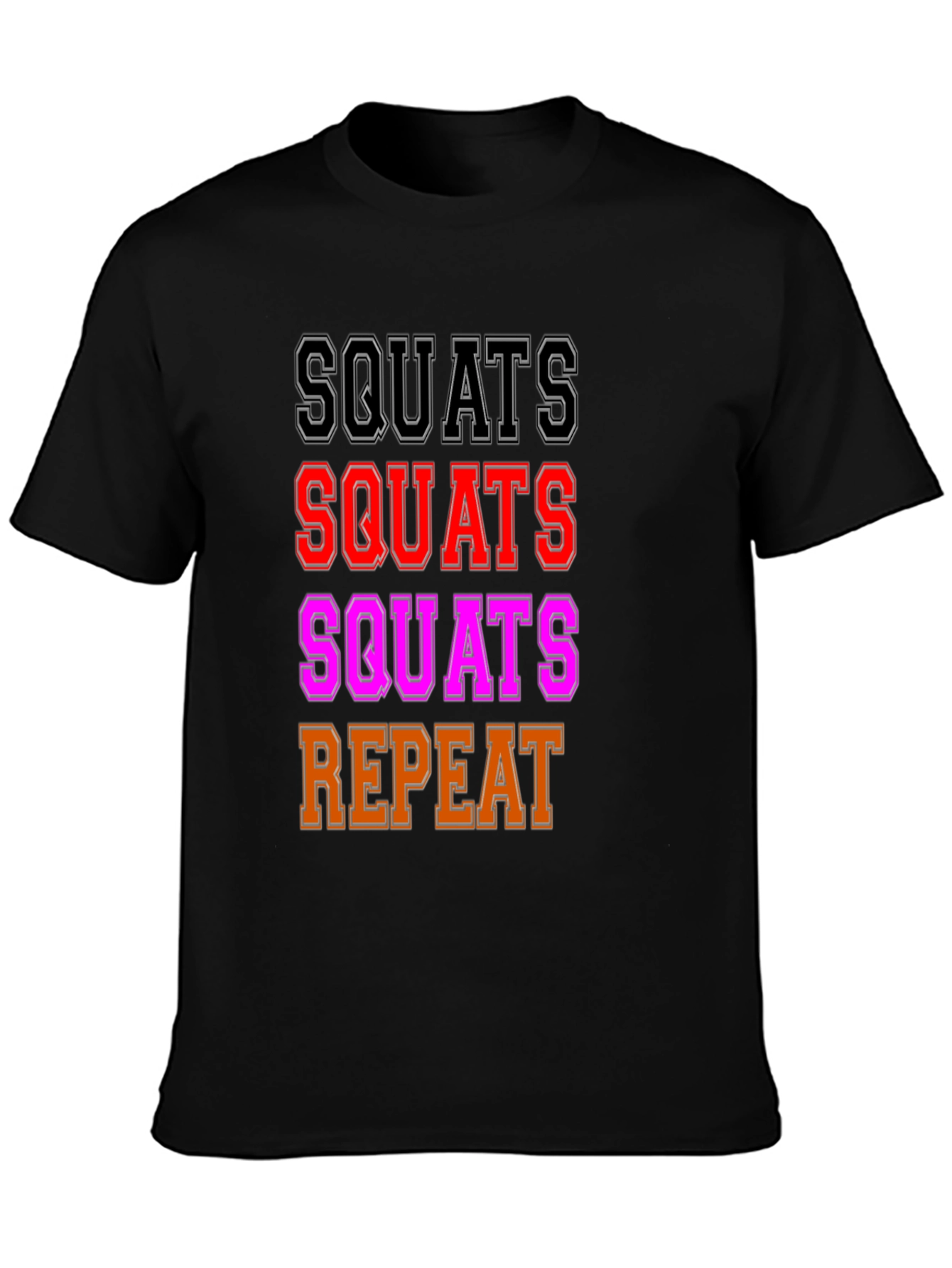 Camiseta Negra Squats Repeat Gym