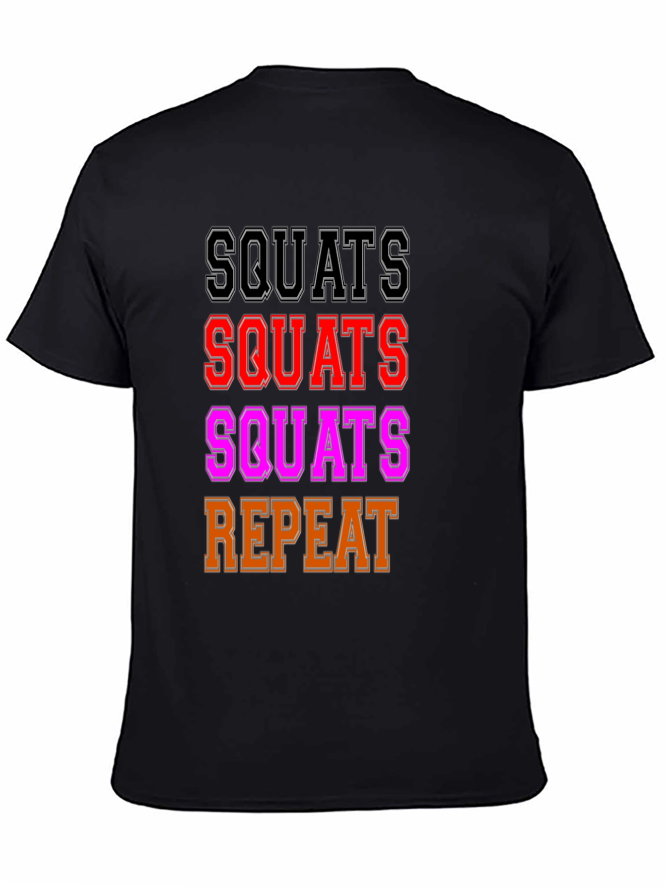 Camiseta Negra Squats Repeat Gym