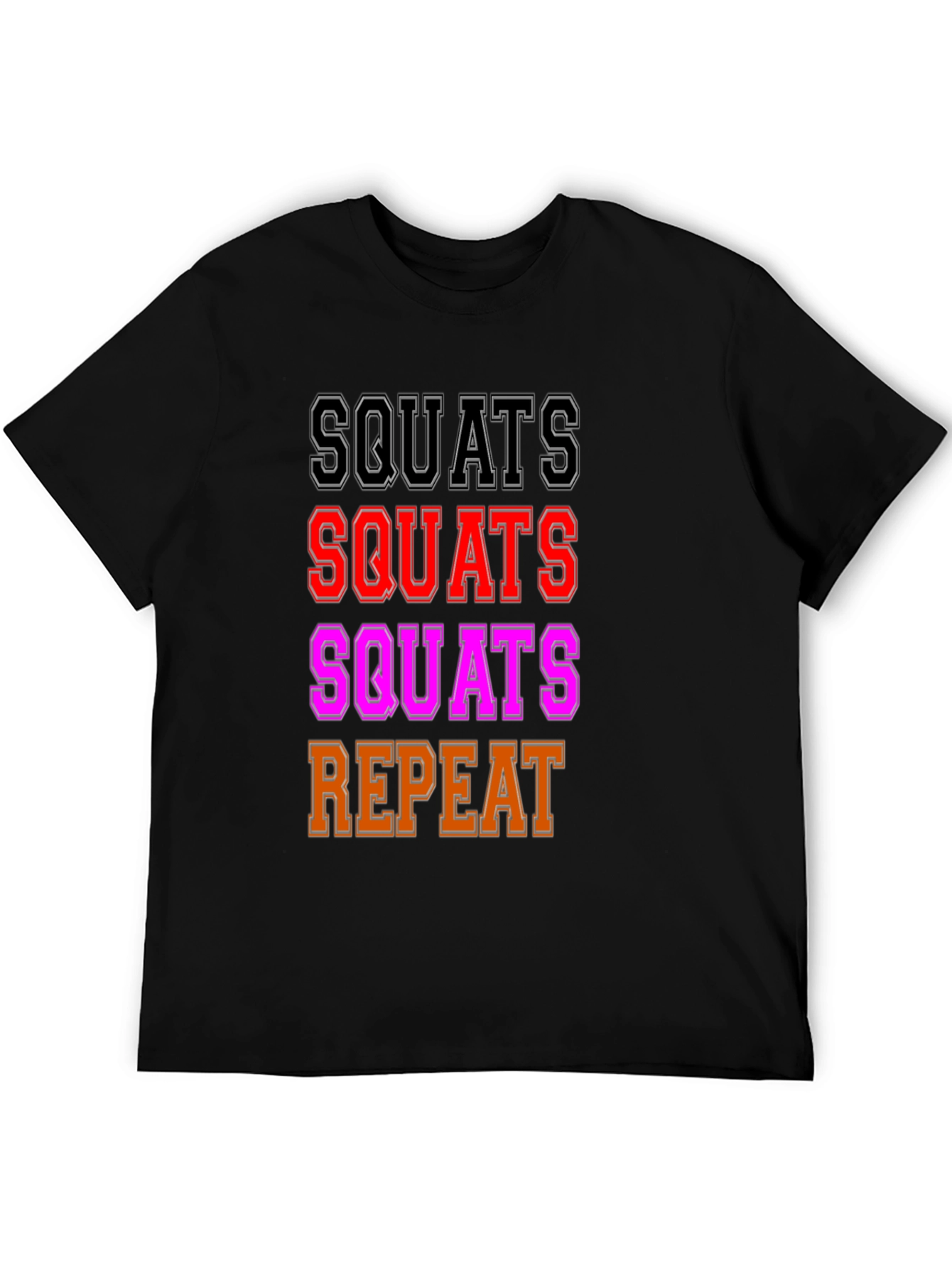 Camiseta Negra Squats Repeat Gym