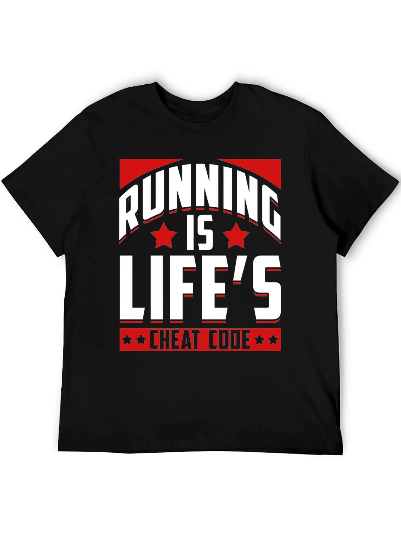 Camiseta Negra Running is Lifes Cheat Code