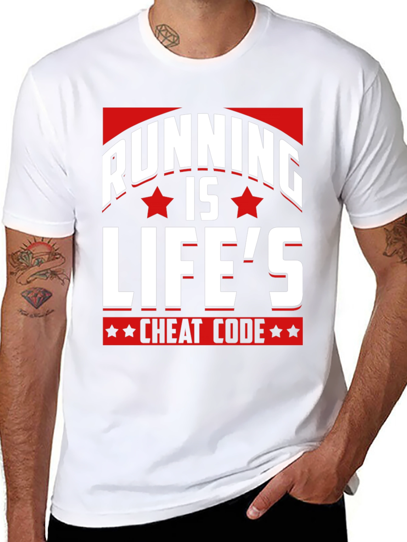 Camiseta Negra Running is Lifes Cheat Code