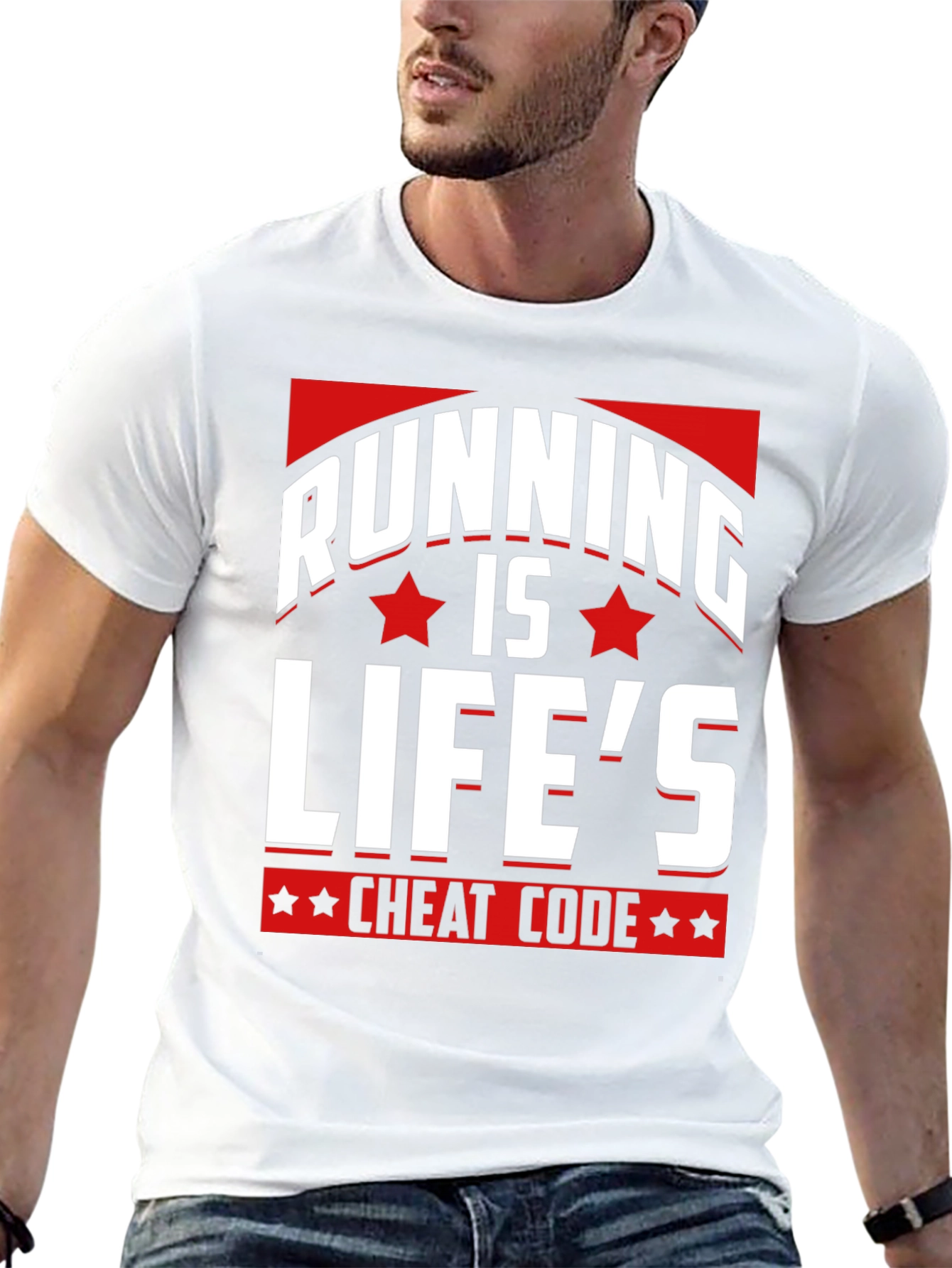 Camiseta Negra Running is Lifes Cheat Code