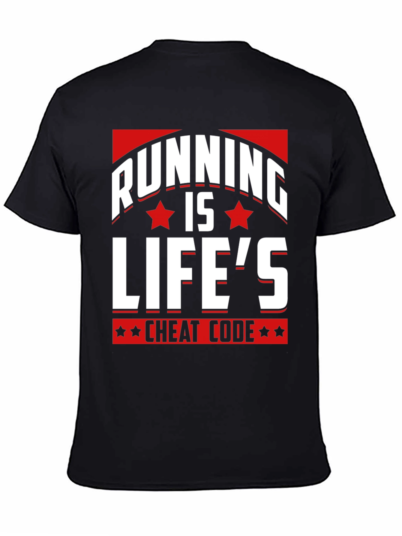Camiseta Negra Running is Lifes Cheat Code