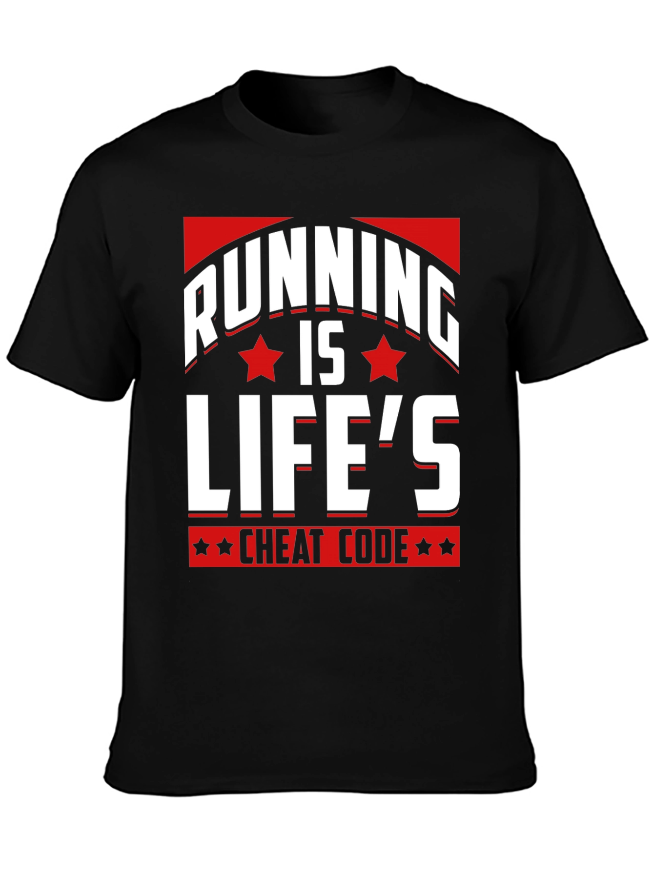 Camiseta Negra Running is Lifes Cheat Code