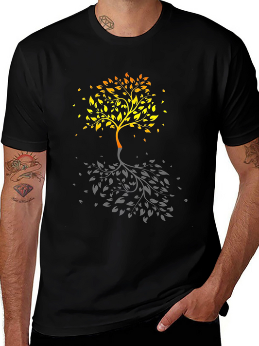 Camiseta Negra con Diseño de Árbol de la Vida