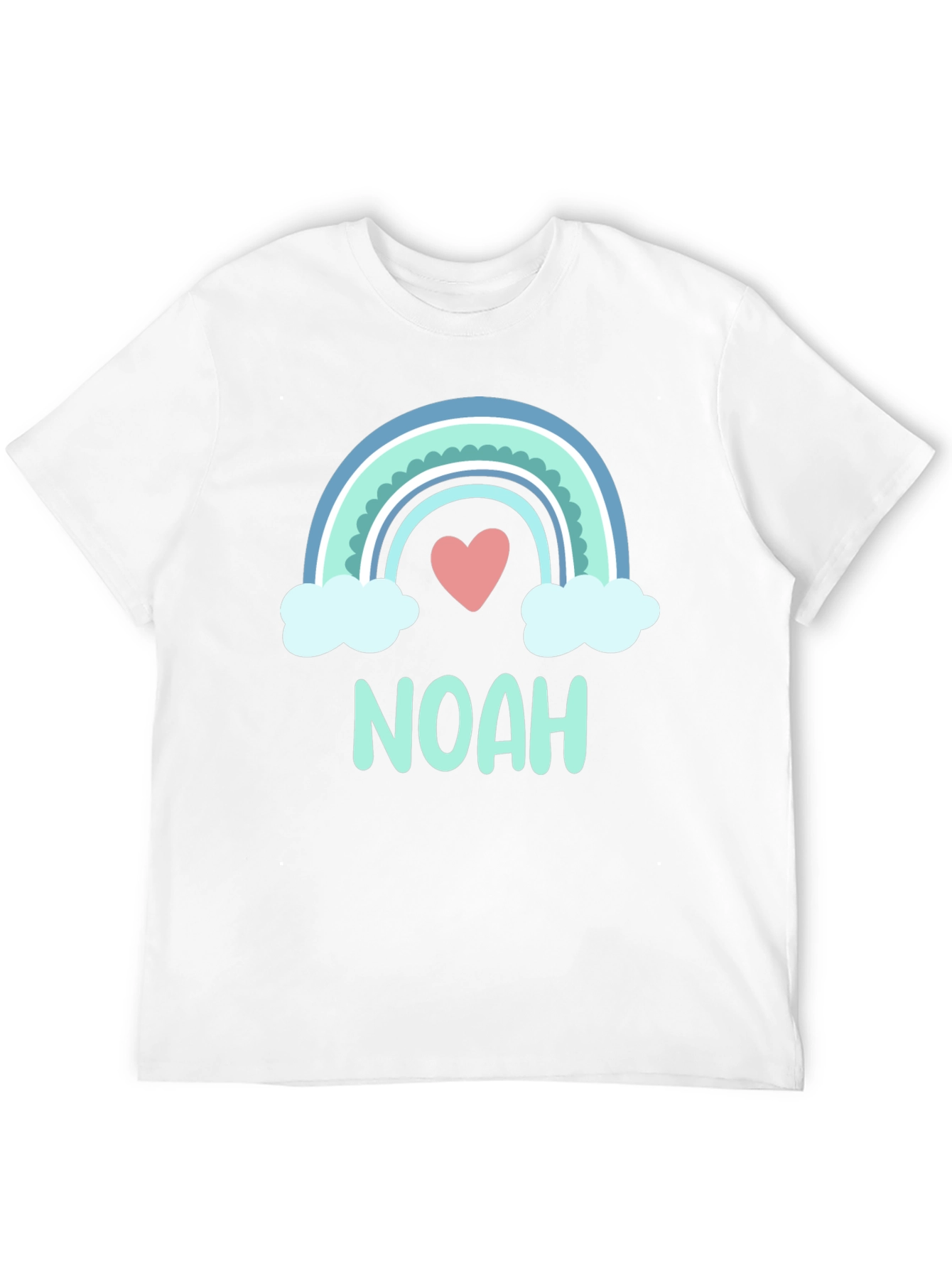 Camiseta Negra con Arco Iris y Nombre Noah