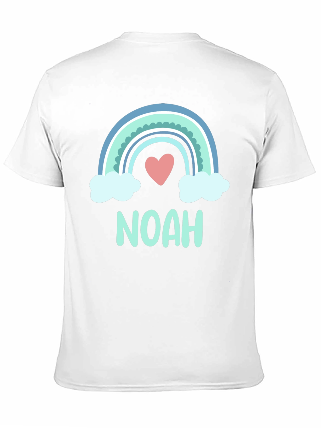 Camiseta Negra con Arco Iris y Nombre Noah