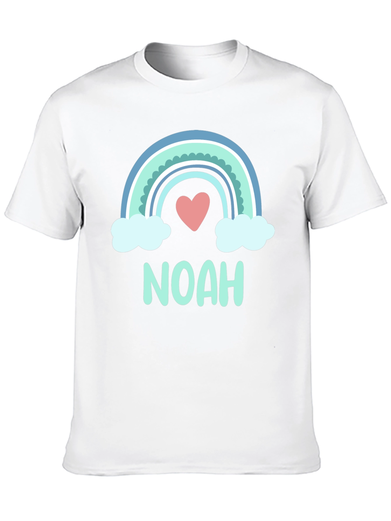 Camiseta Negra con Arco Iris y Nombre Noah
