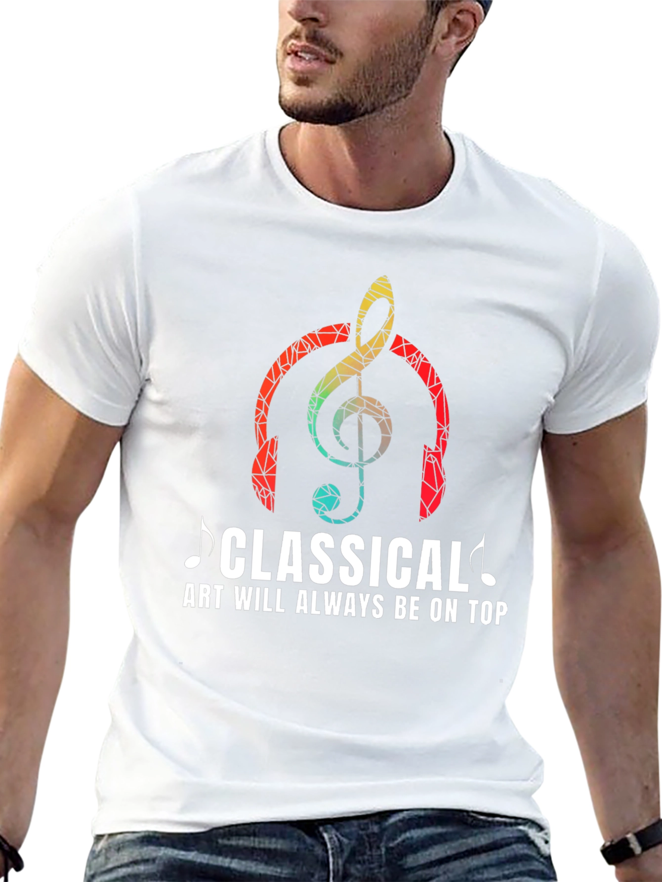 Camiseta Clásica con Diseño Musical para Amantes del Arte