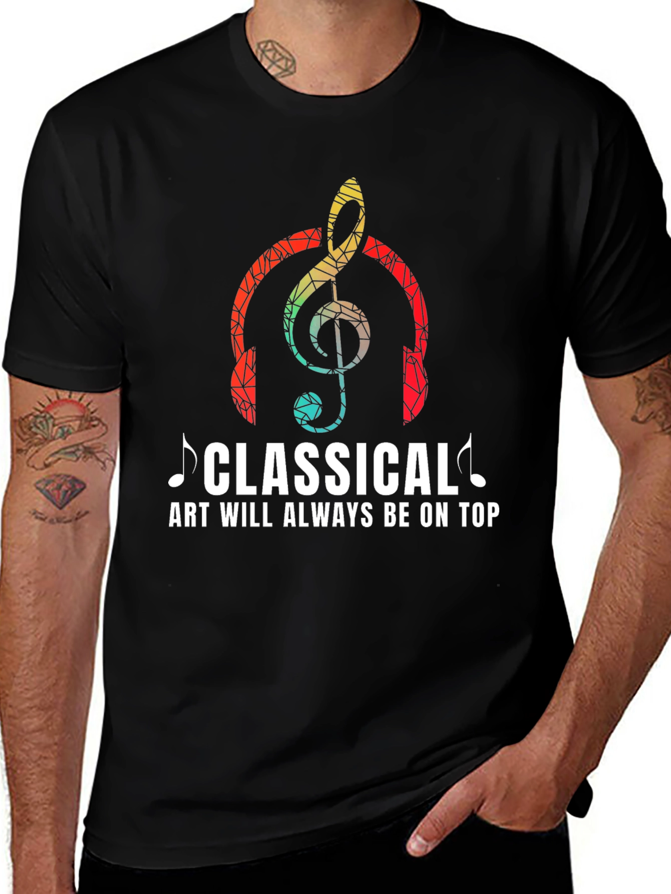 Camiseta Clásica con Diseño Musical para Amantes del Arte