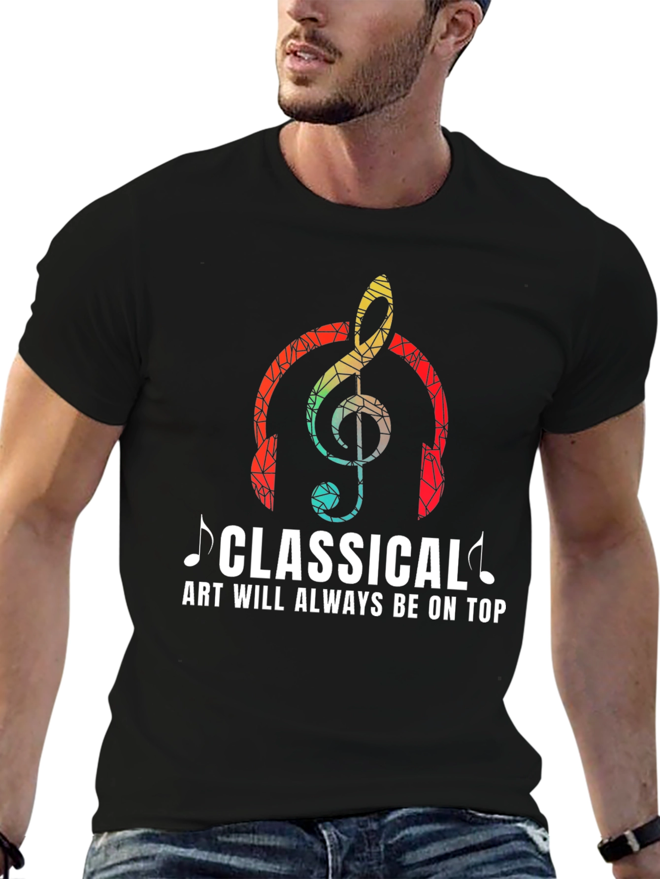 Camiseta Clásica con Diseño Musical para Amantes del Arte