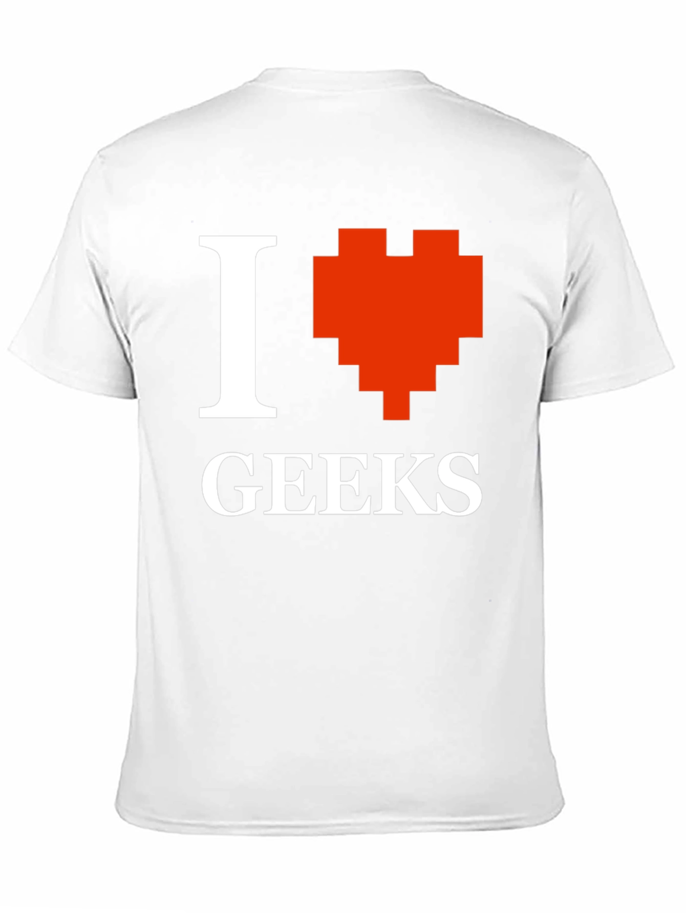 Camiseta Negra Amo a los Geeks Estilo Pixel Art