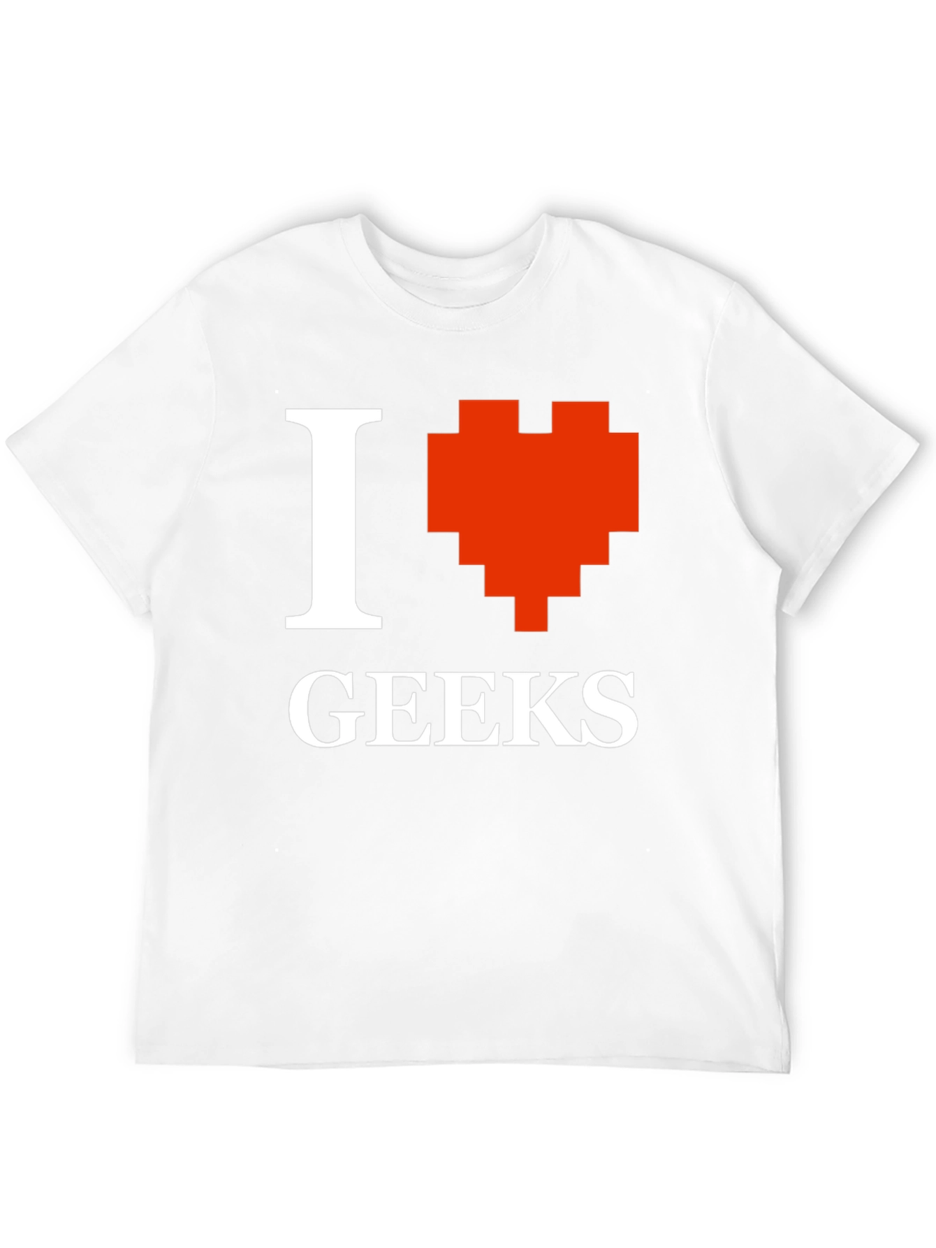Camiseta Negra Amo a los Geeks Estilo Pixel Art