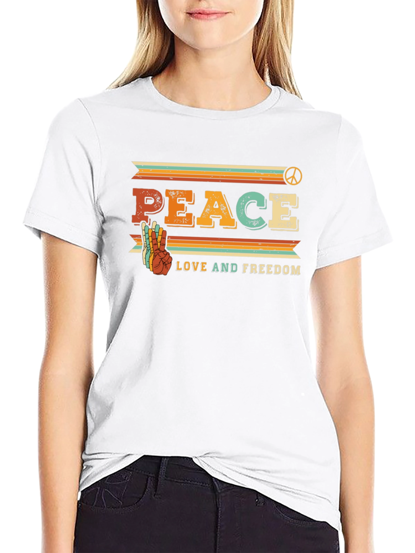 Camiseta Retro Paz Amor y Libertad