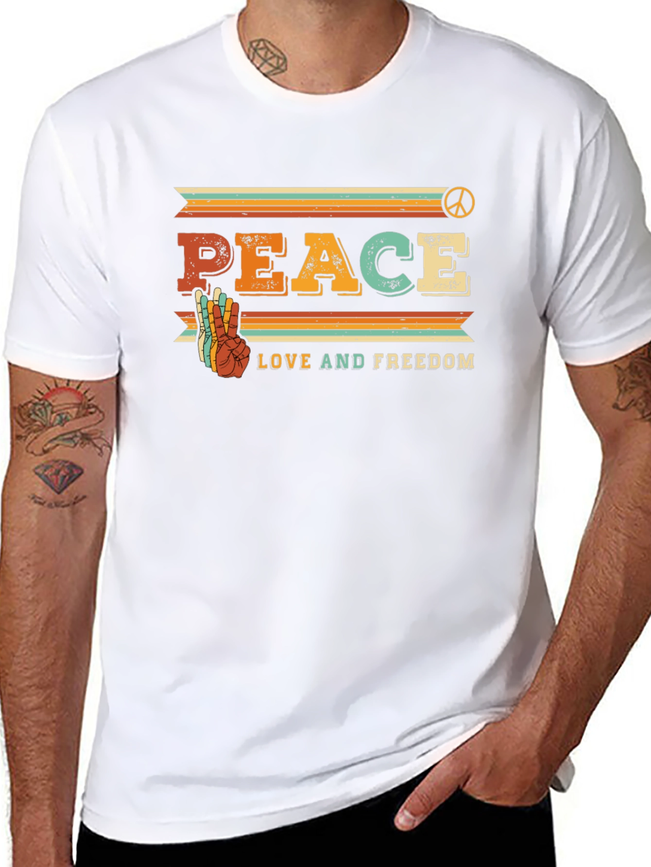 Camiseta Retro Paz Amor y Libertad