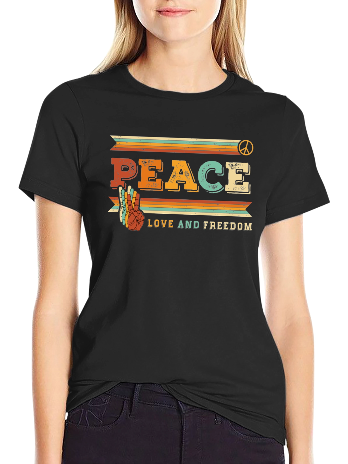 Camiseta Retro Paz Amor y Libertad