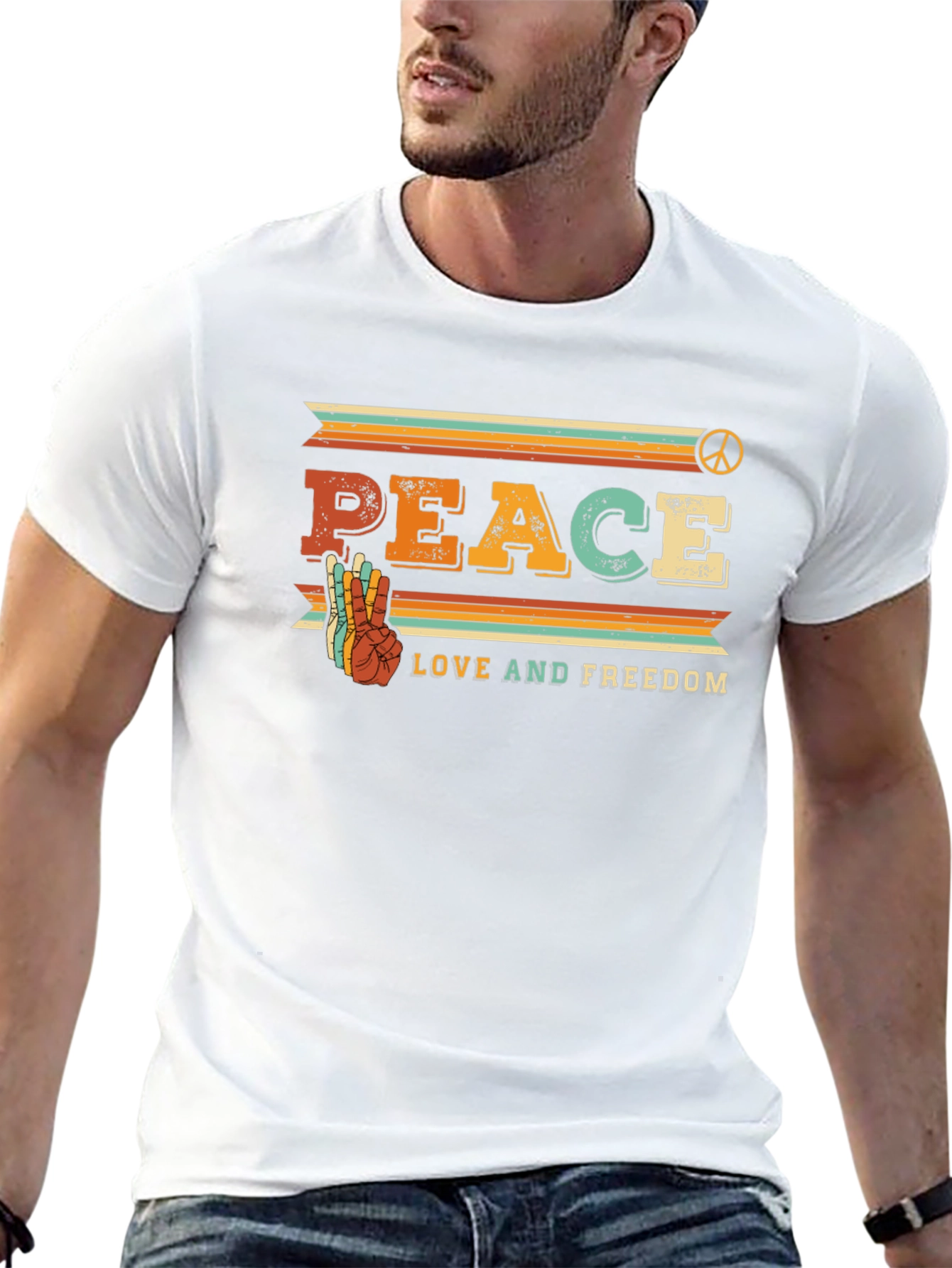 Camiseta Retro Paz Amor y Libertad