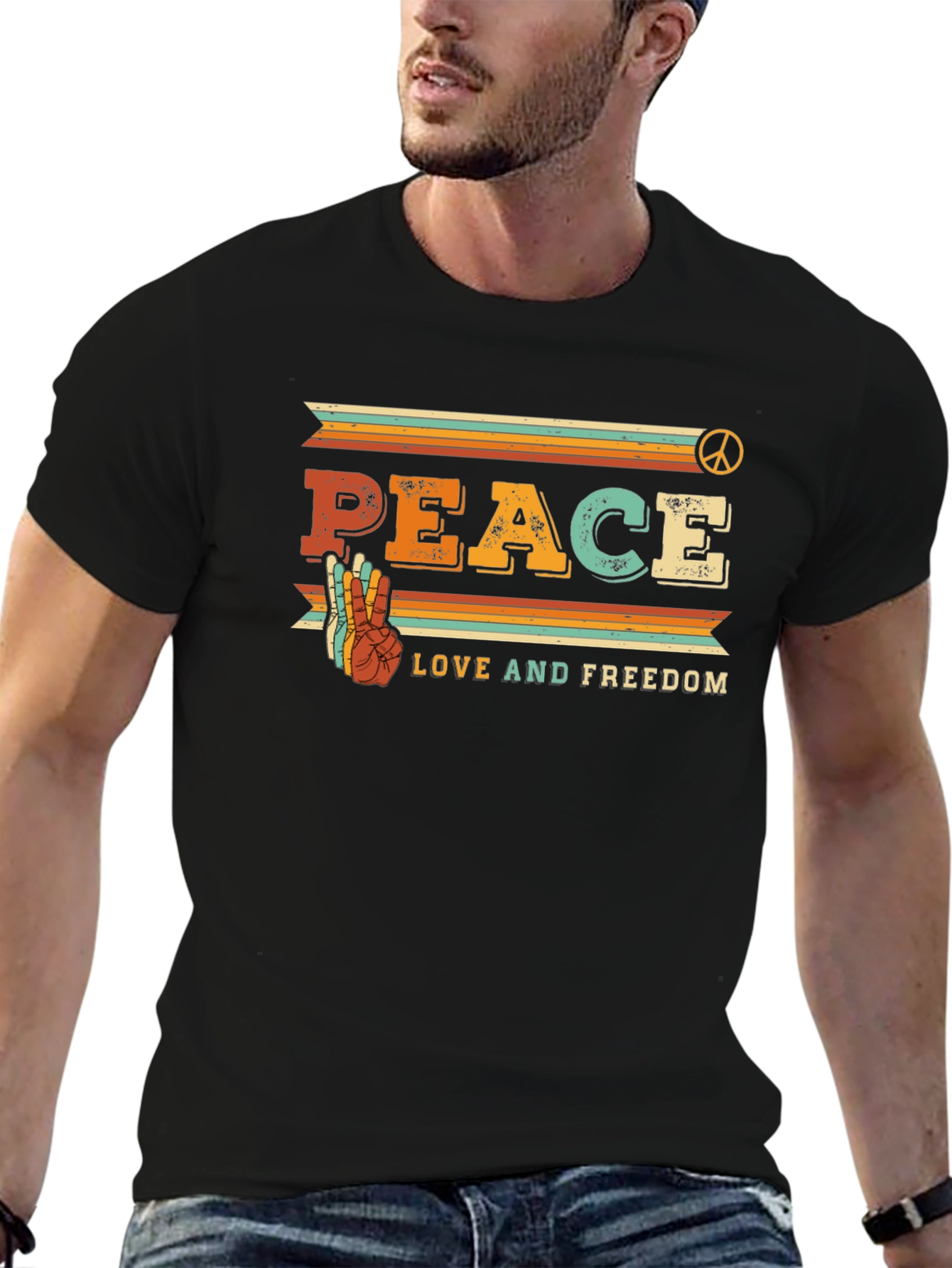 Camiseta Retro Paz Amor y Libertad