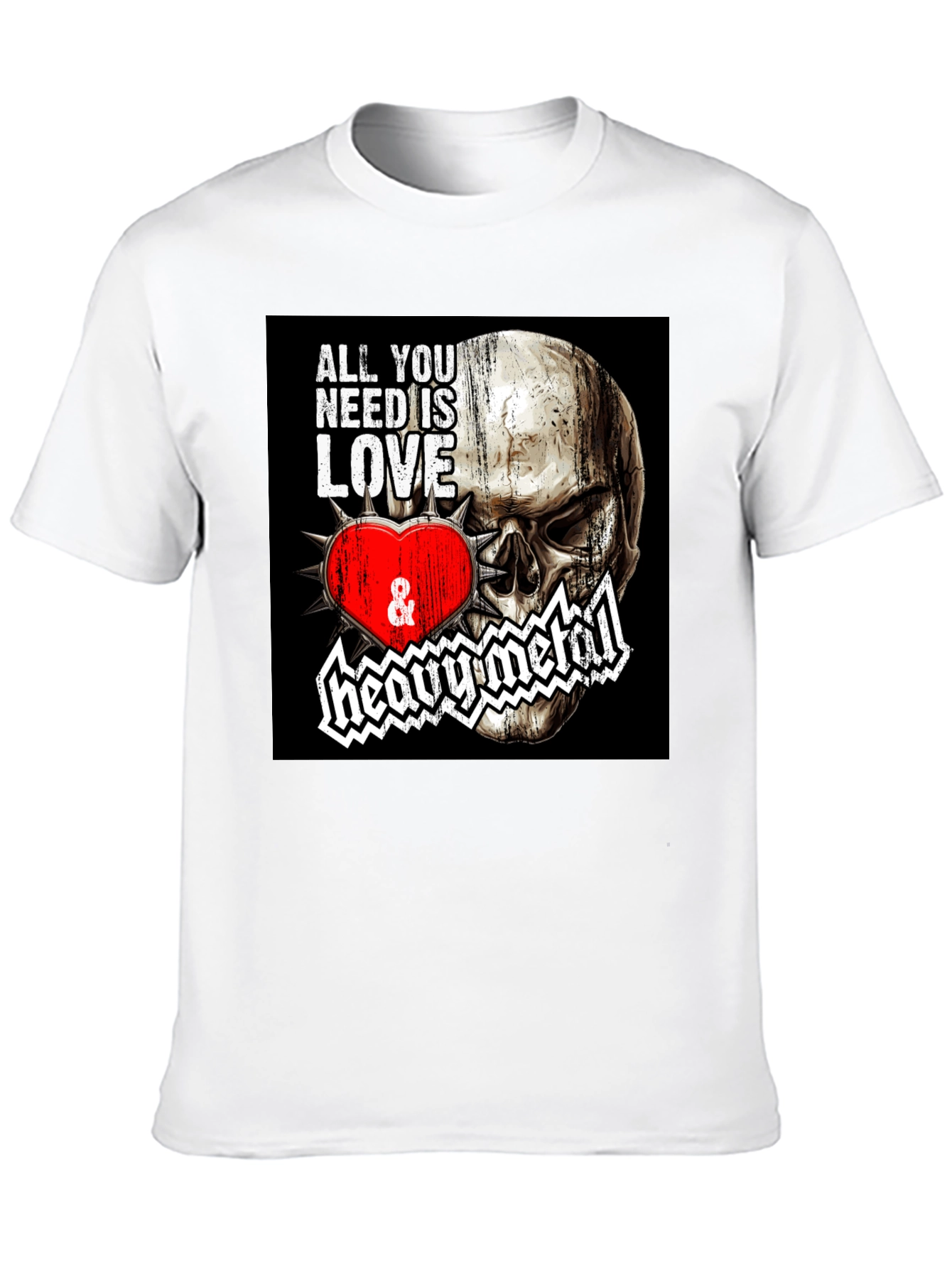 Camiseta Negra Calavera Love & Heavy Metal