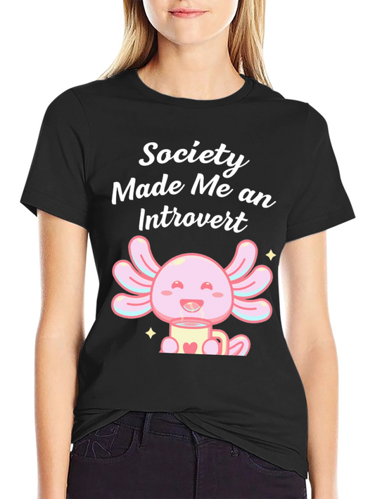 Camiseta Negra: Society Made Me an Introvert