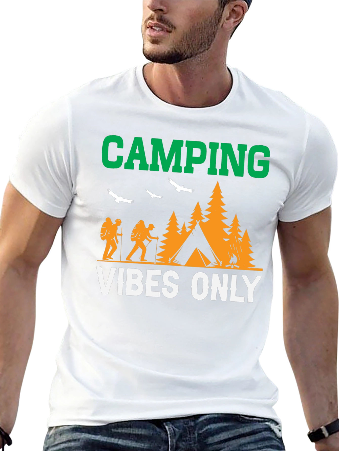 Camiseta Negra Camping Vibes Only