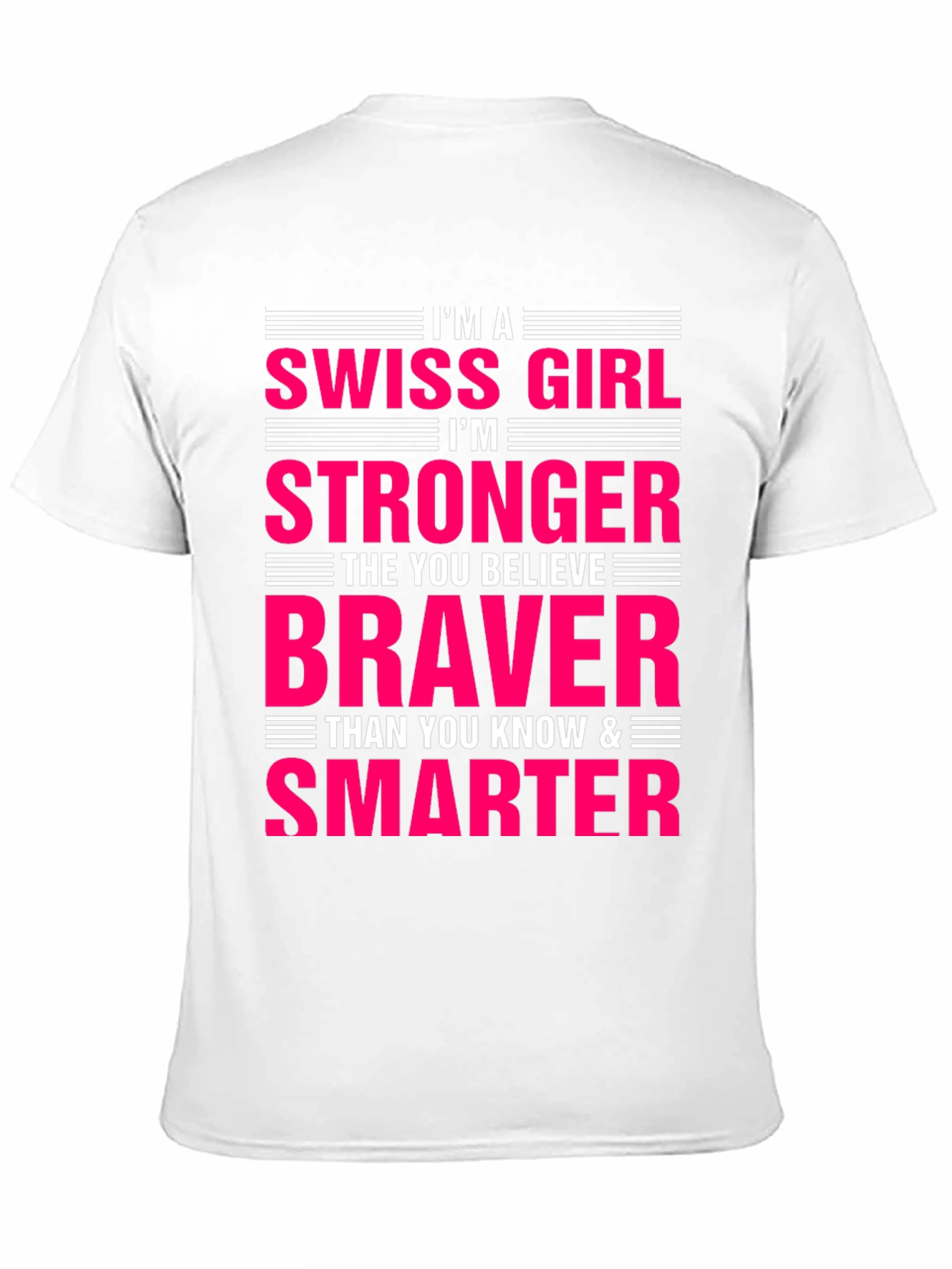 Camiseta Chica Suiza: Fuerte Valiente Inteligente