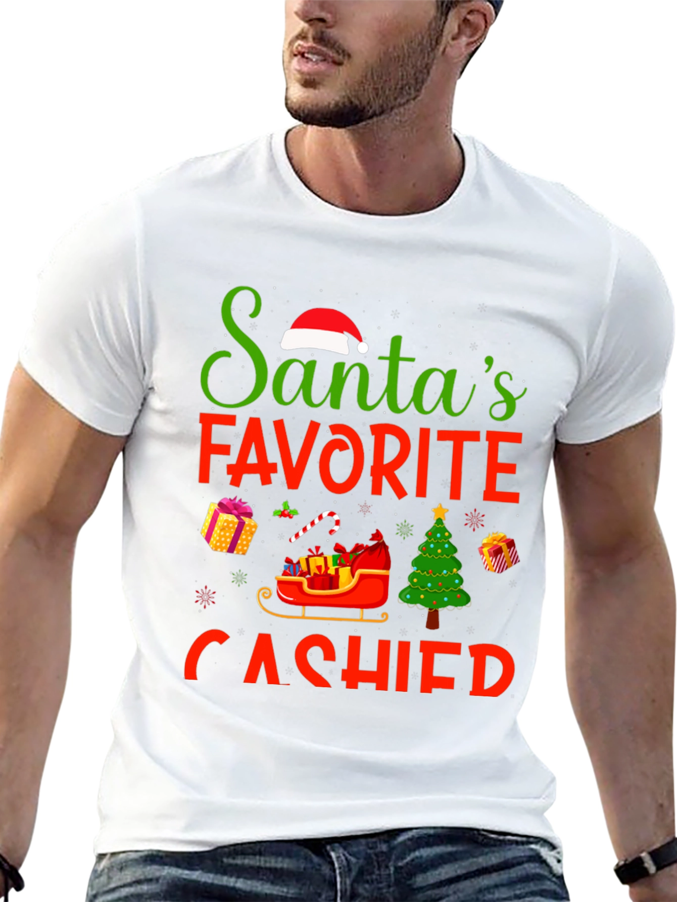 Camiseta Navideña Favorita de Santa para Cajeros