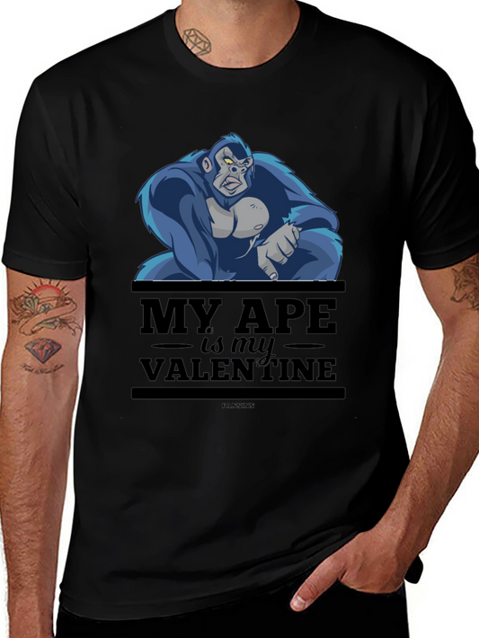 Camiseta Negra Mi Mono es mi Valentín