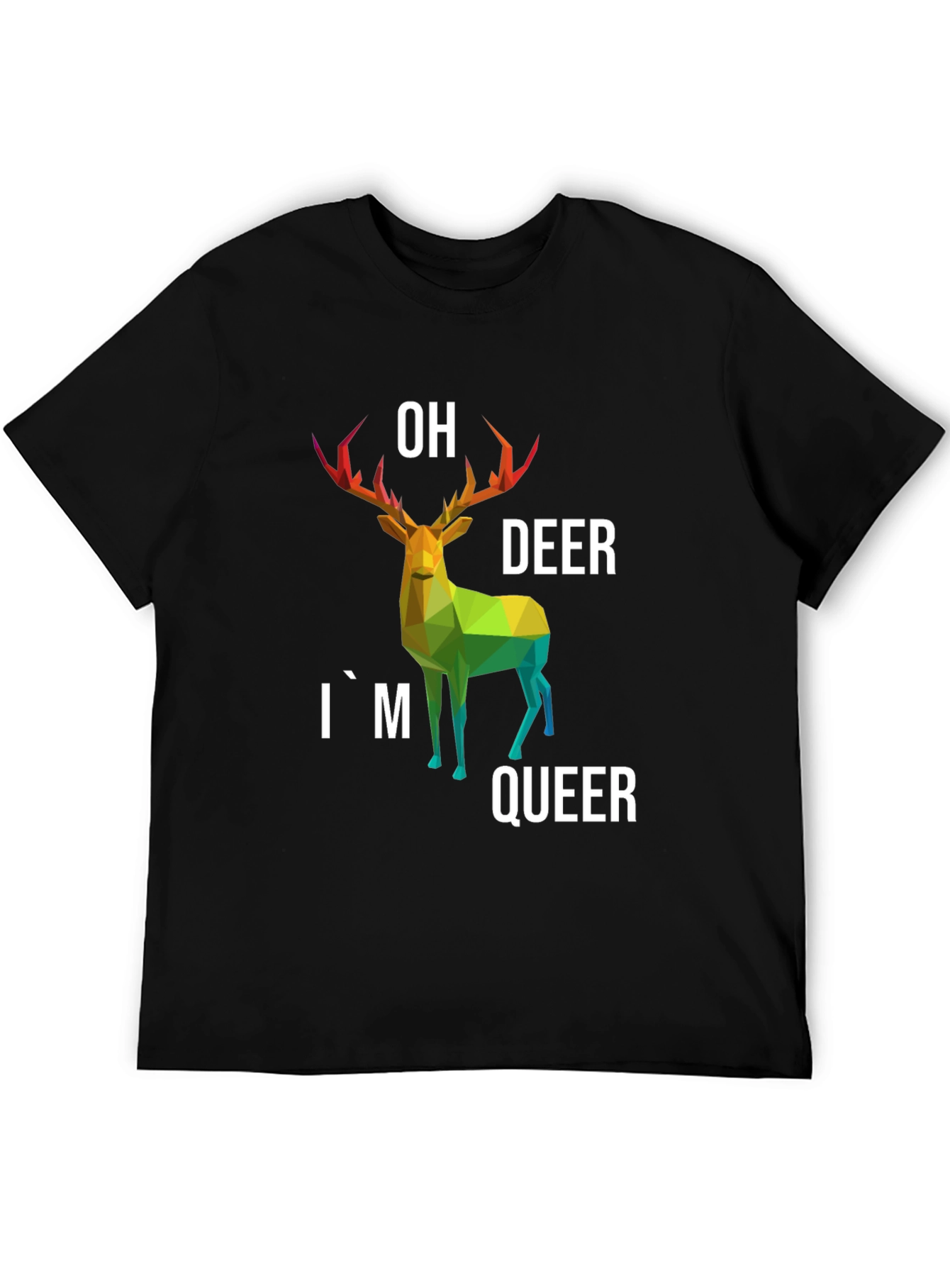 Camiseta Original con Ciervo Poligonal LGBTQ