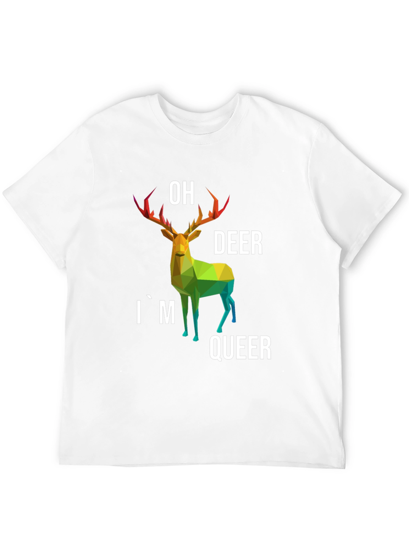 Camiseta Original con Ciervo Poligonal LGBTQ