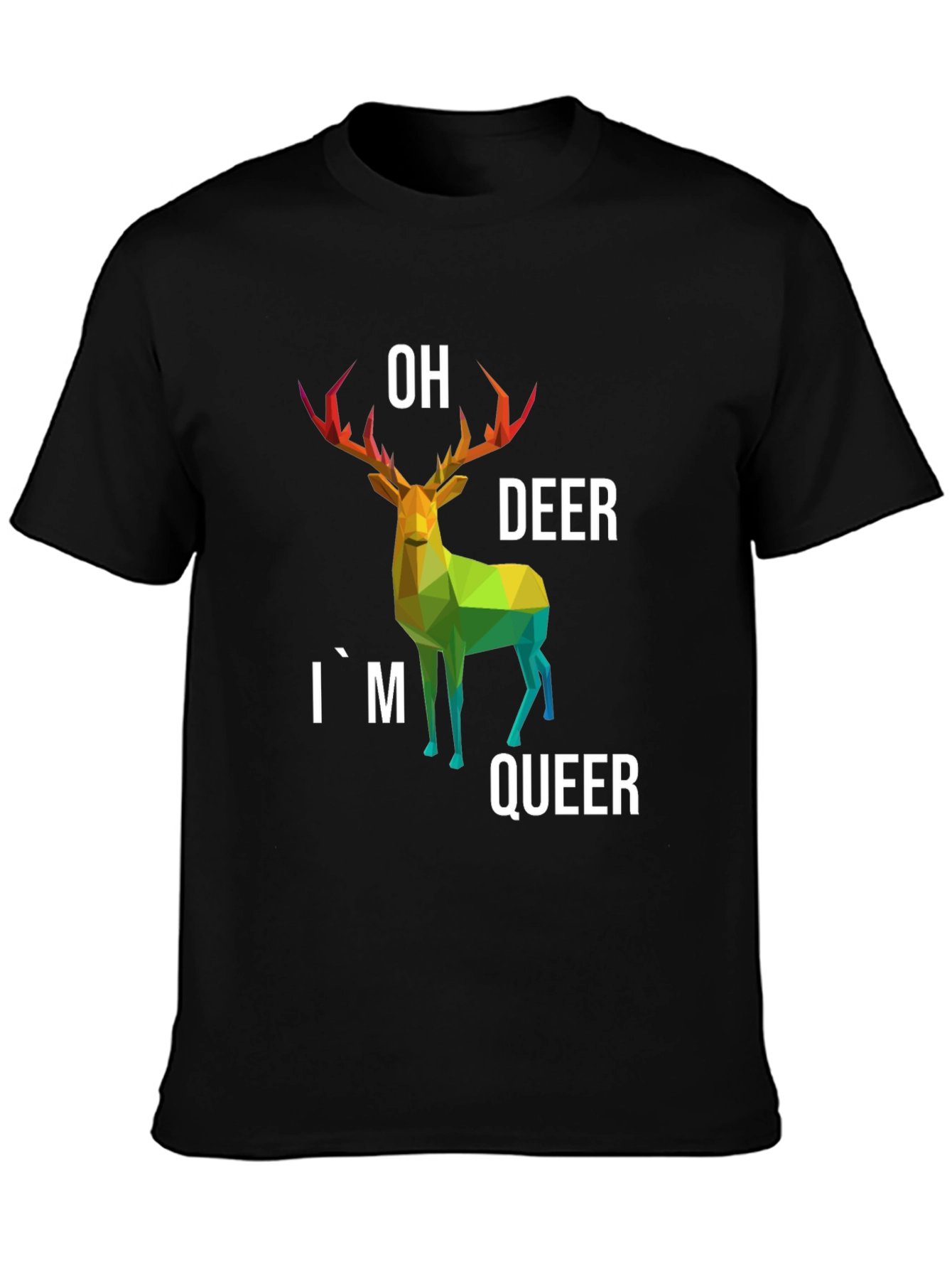 Camiseta Original con Ciervo Poligonal LGBTQ