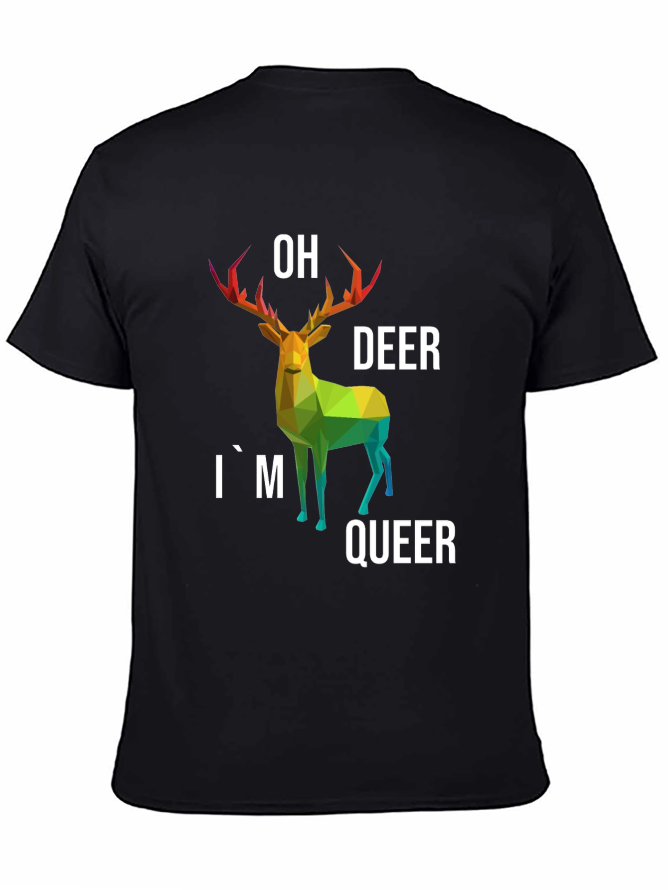 Camiseta Original con Ciervo Poligonal LGBTQ