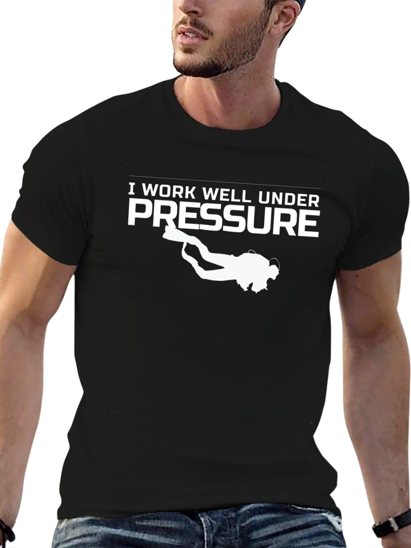 Camiseta Divertida: Trabajo Bien Bajo Presión - Buceo