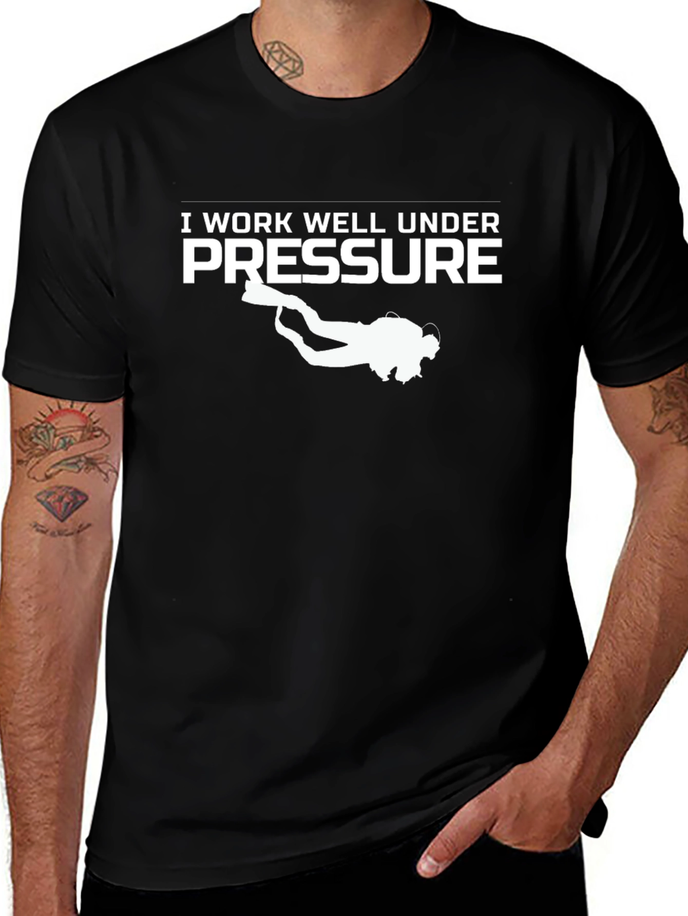 Camiseta Divertida: Trabajo Bien Bajo Presión - Buceo