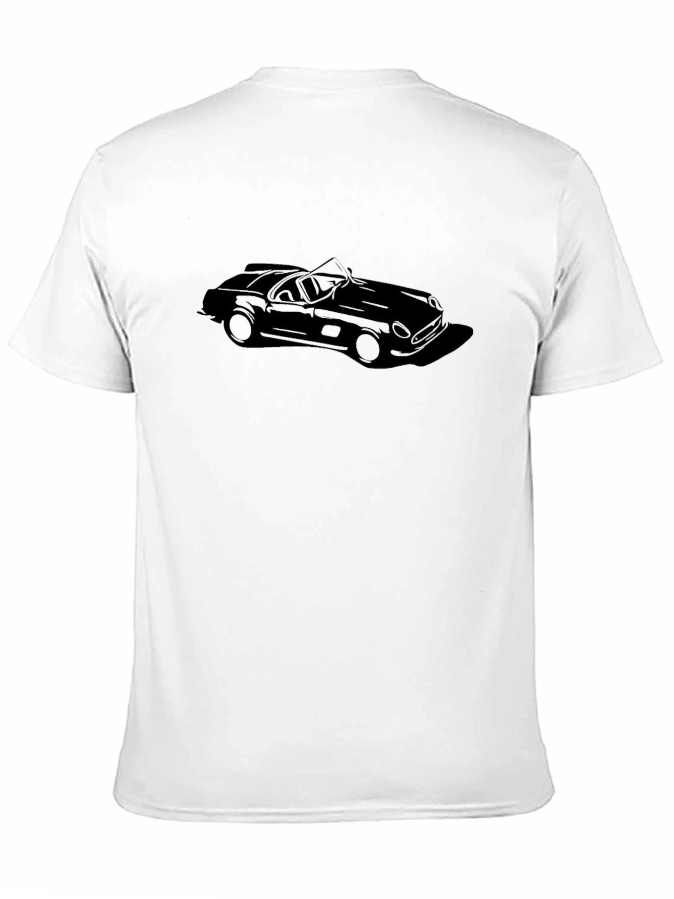 Camiseta Negra Coche Clásico Estampado para Hombre