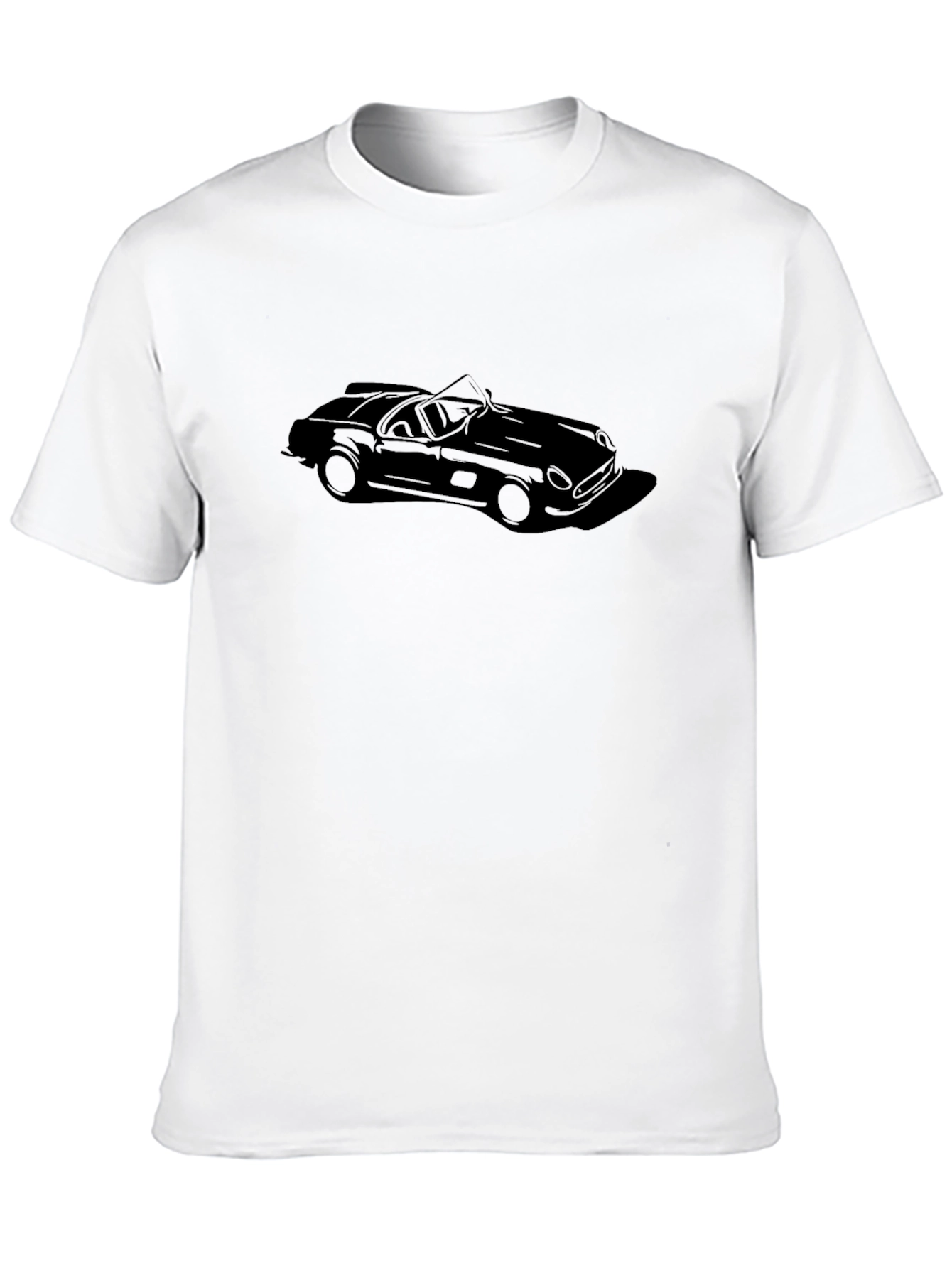 Camiseta Negra Coche Clásico Estampado para Hombre