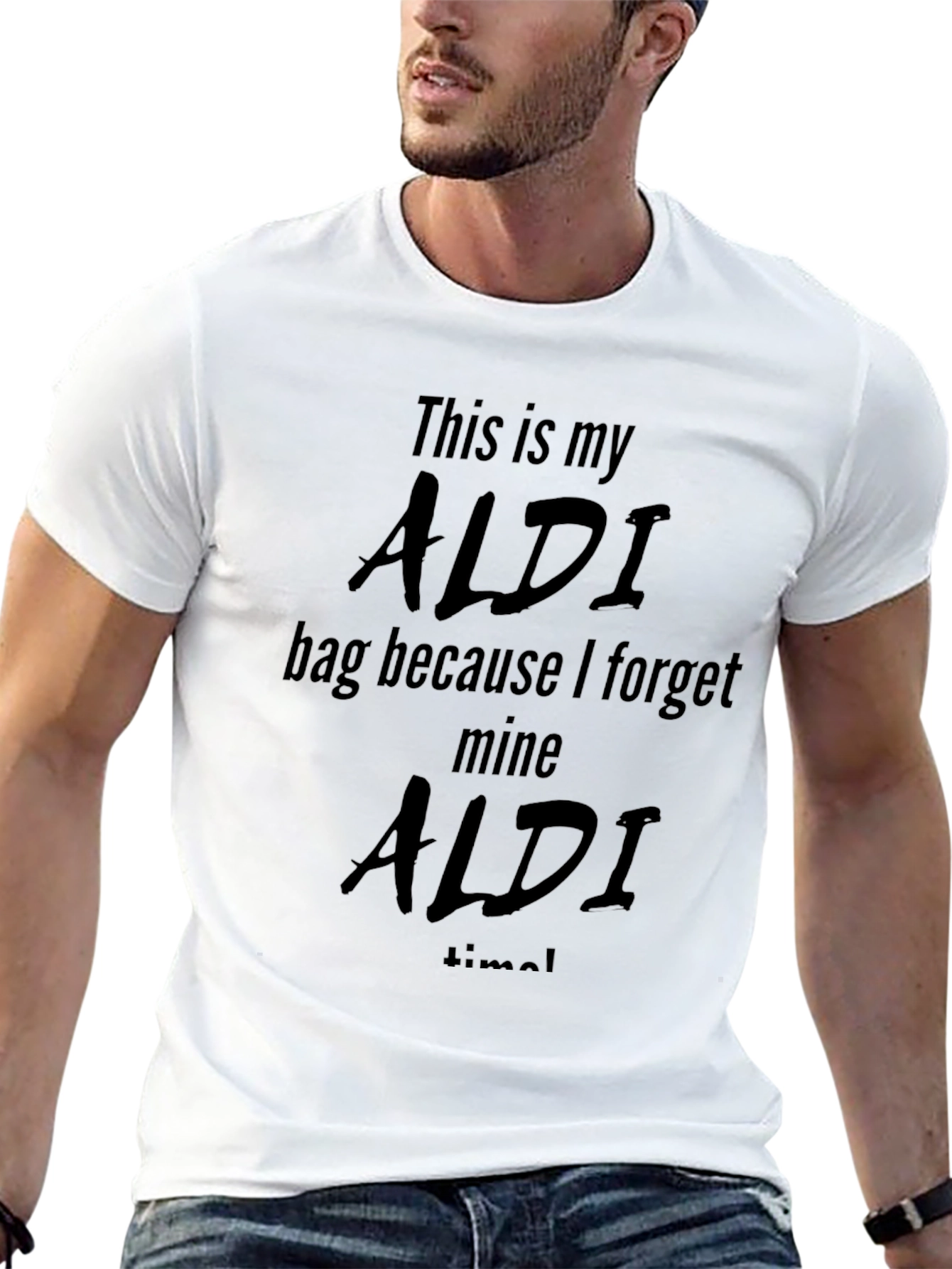 Camiseta Negra ALDI Bag Divertida y Casual