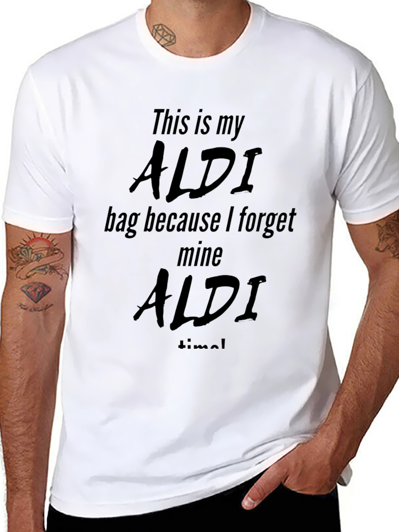 Camiseta Negra ALDI Bag Divertida y Casual