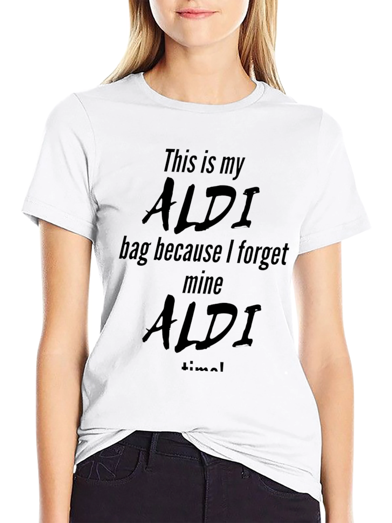 Camiseta Negra ALDI Bag Divertida y Casual
