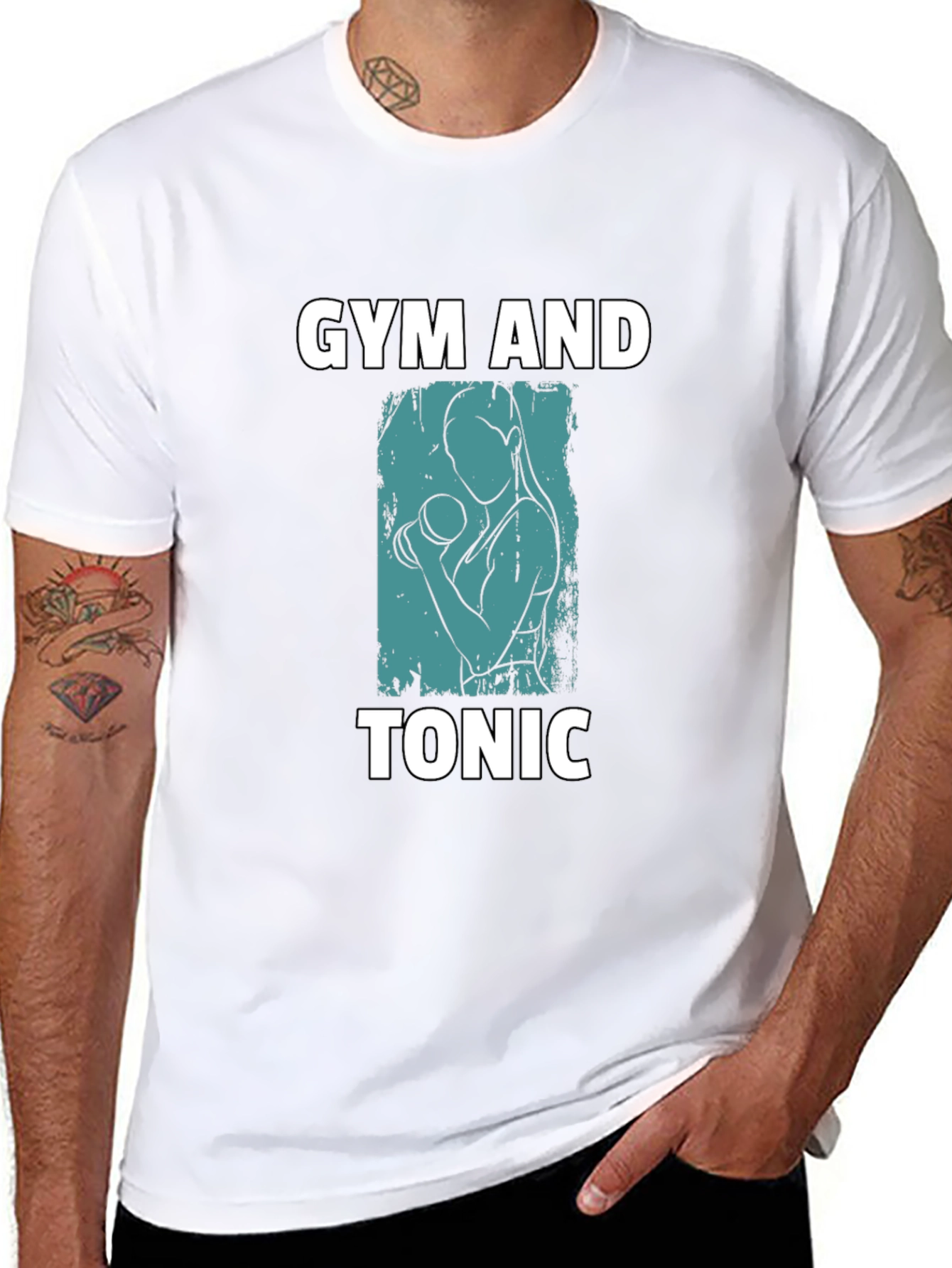 Camiseta Negra: Gym and Tonic - Estilo Fitness