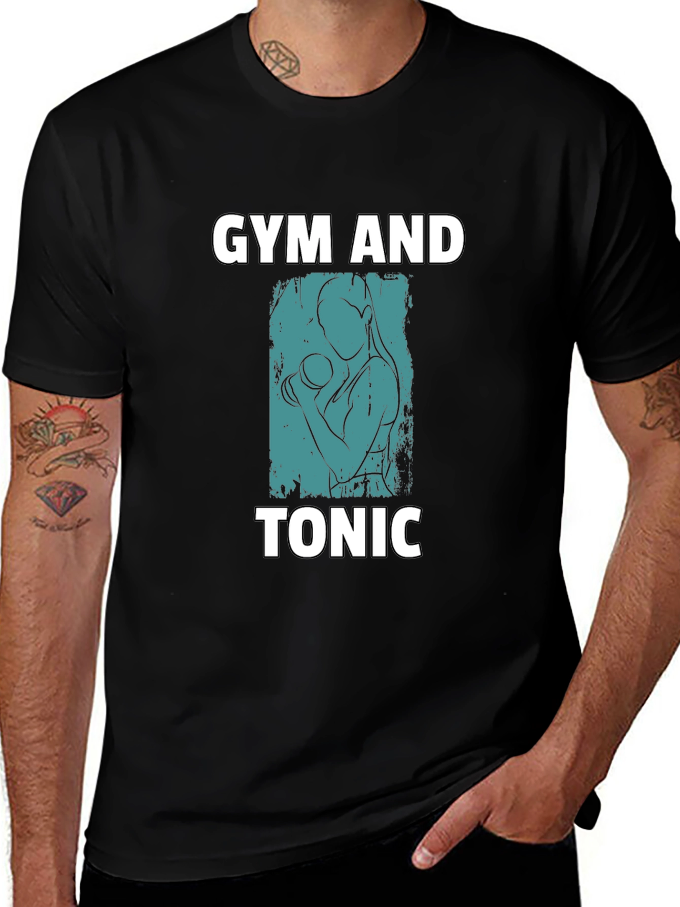 Camiseta Negra: Gym and Tonic - Estilo Fitness