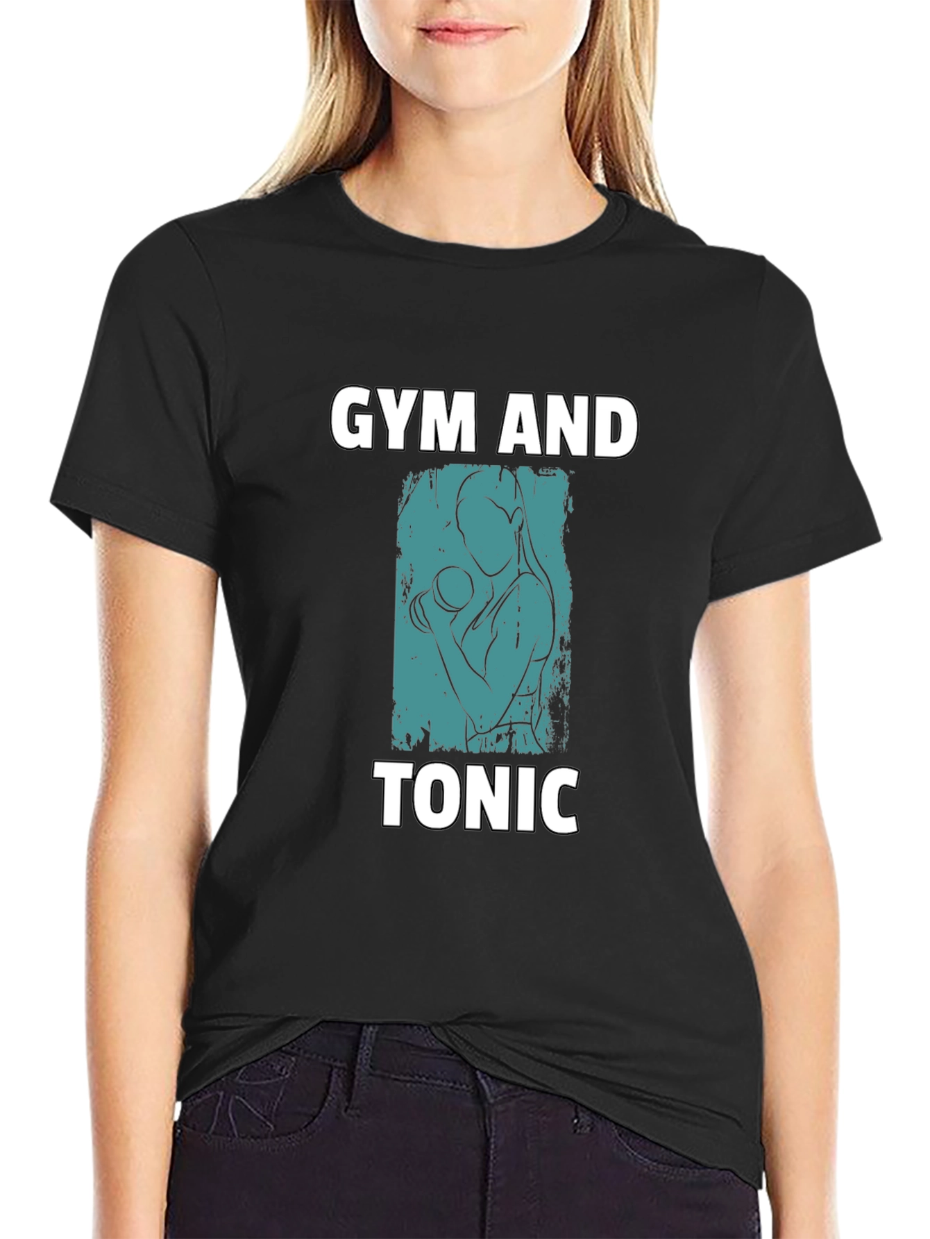 Camiseta Negra: Gym and Tonic - Estilo Fitness